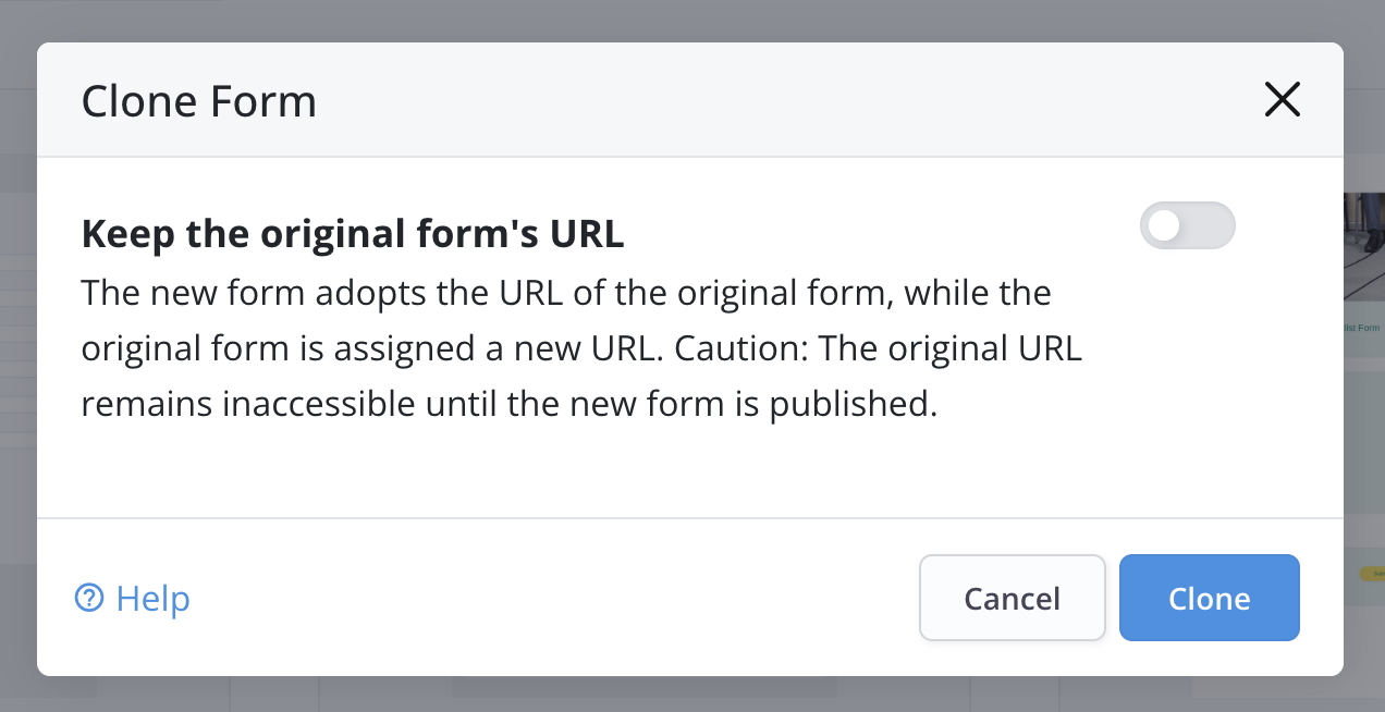 Keep the original form&rsquo;s URL