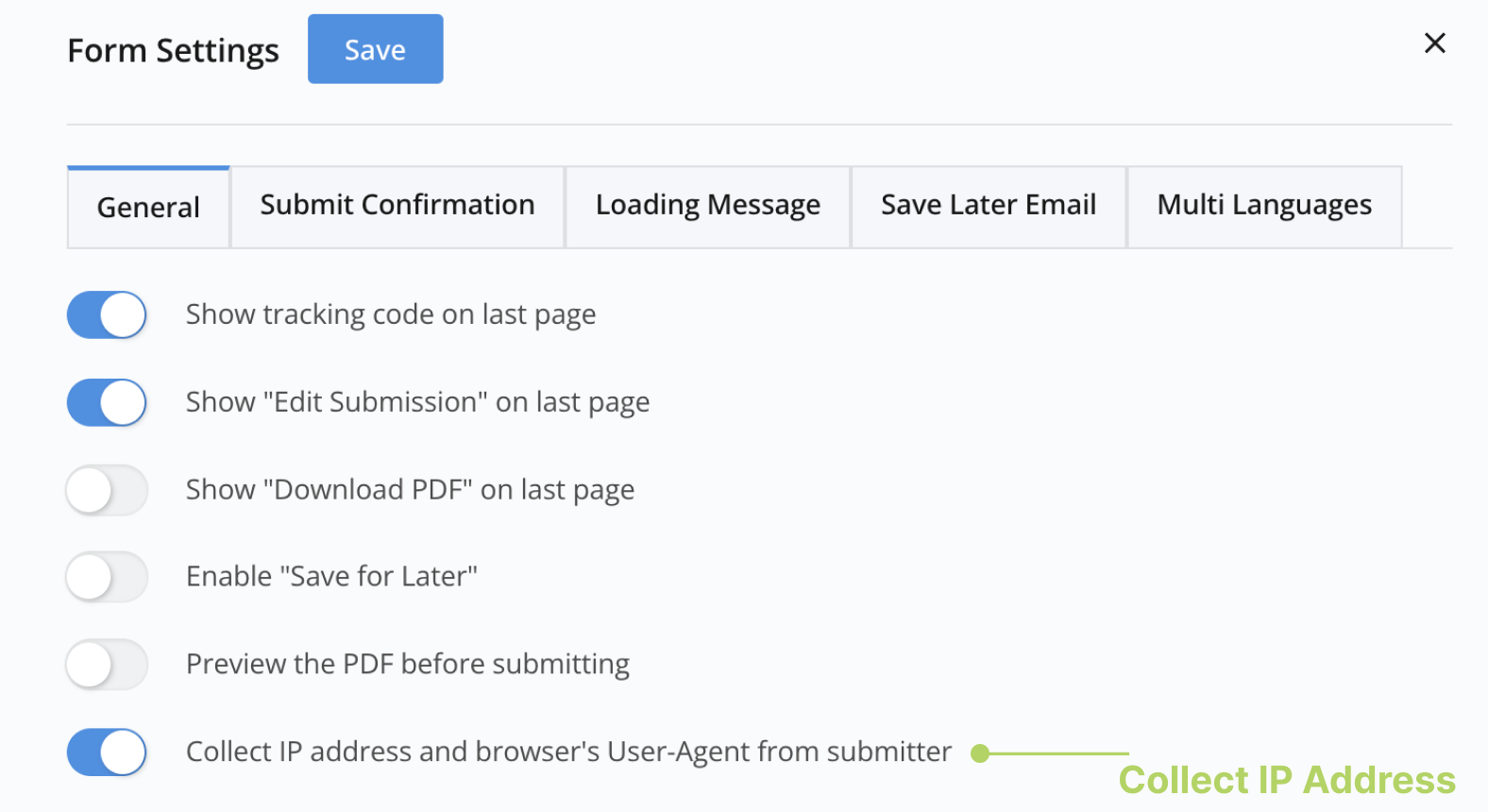 Enable collect IP address