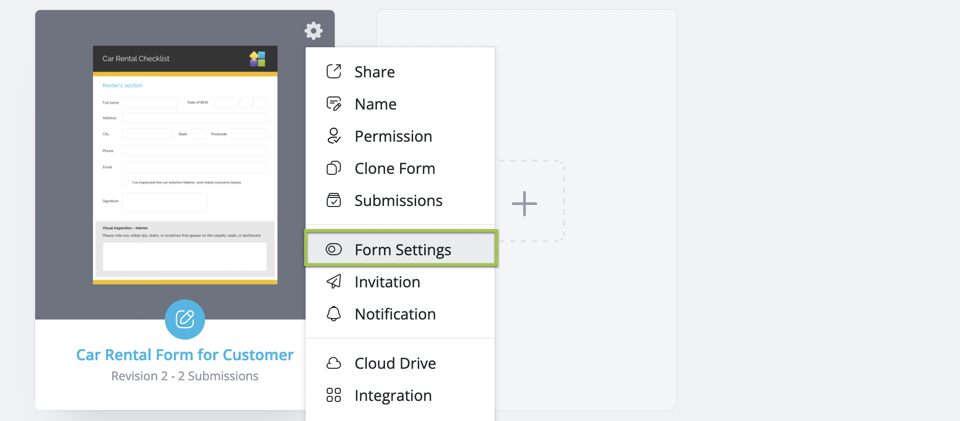 Form Settings