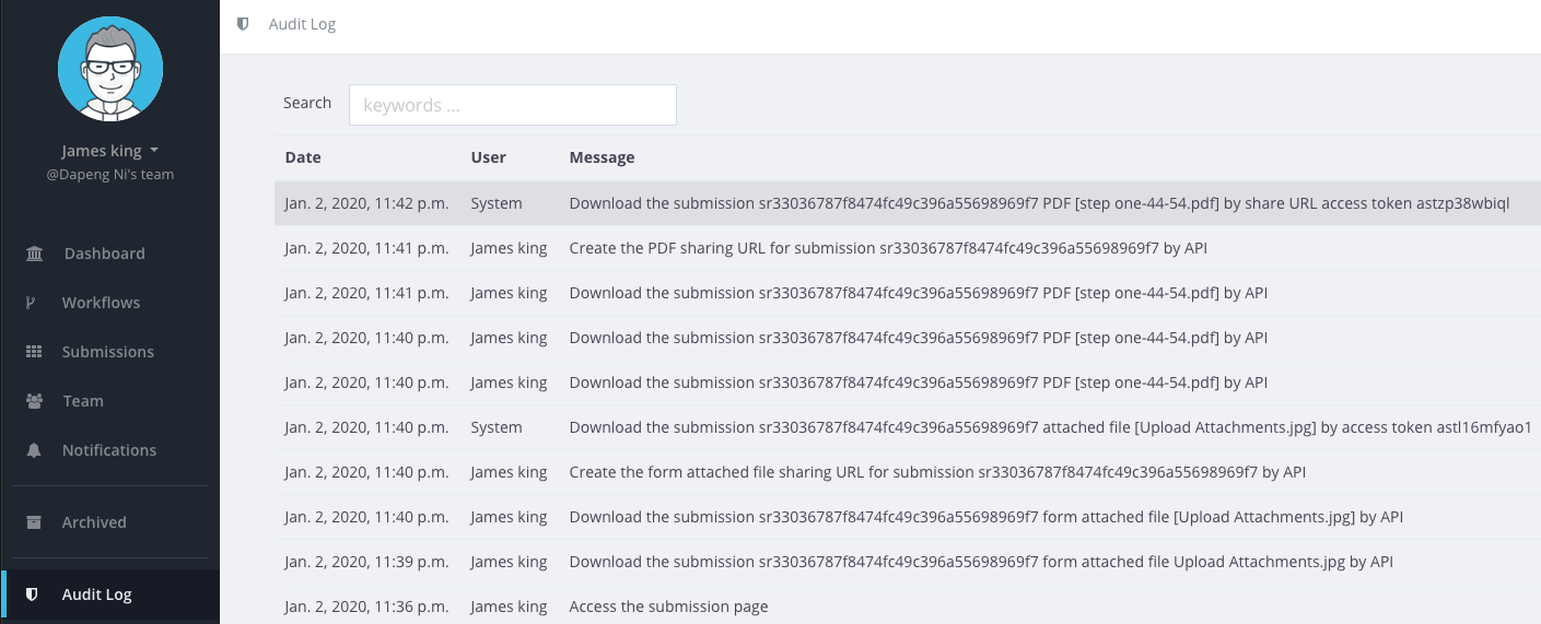 hipaa audit log