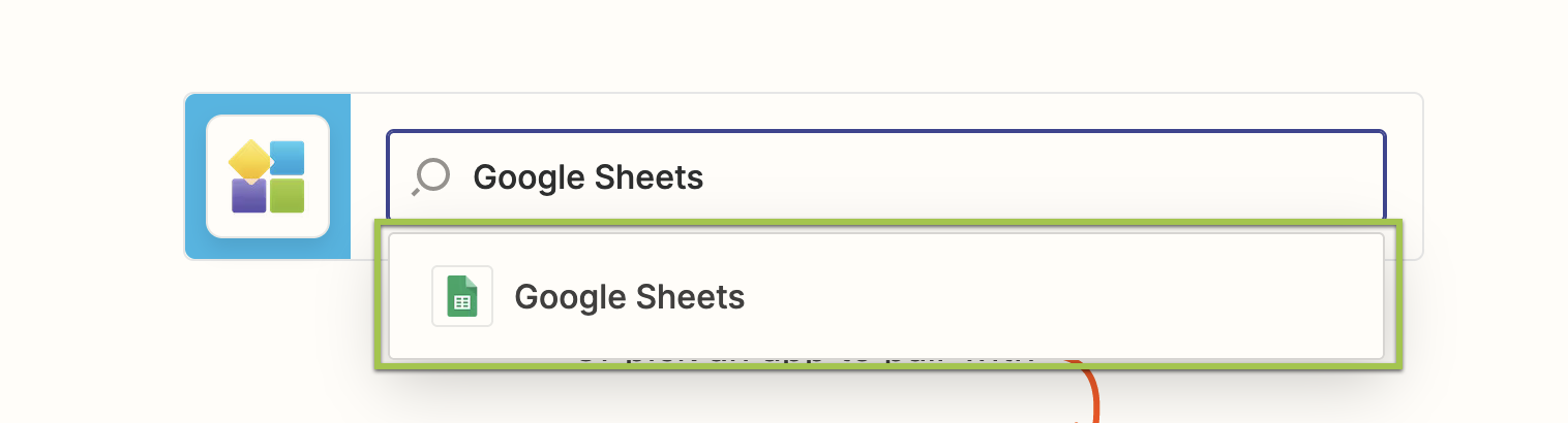 Search and select Google Sheets